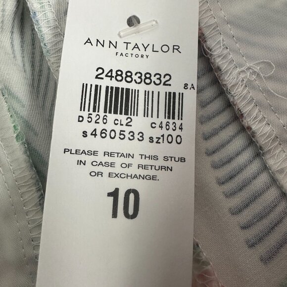 Ann Taylor Factory Floral Cropped Leg Pants Size 10 Cotton/Spandex Blend - Picture 4 of 6